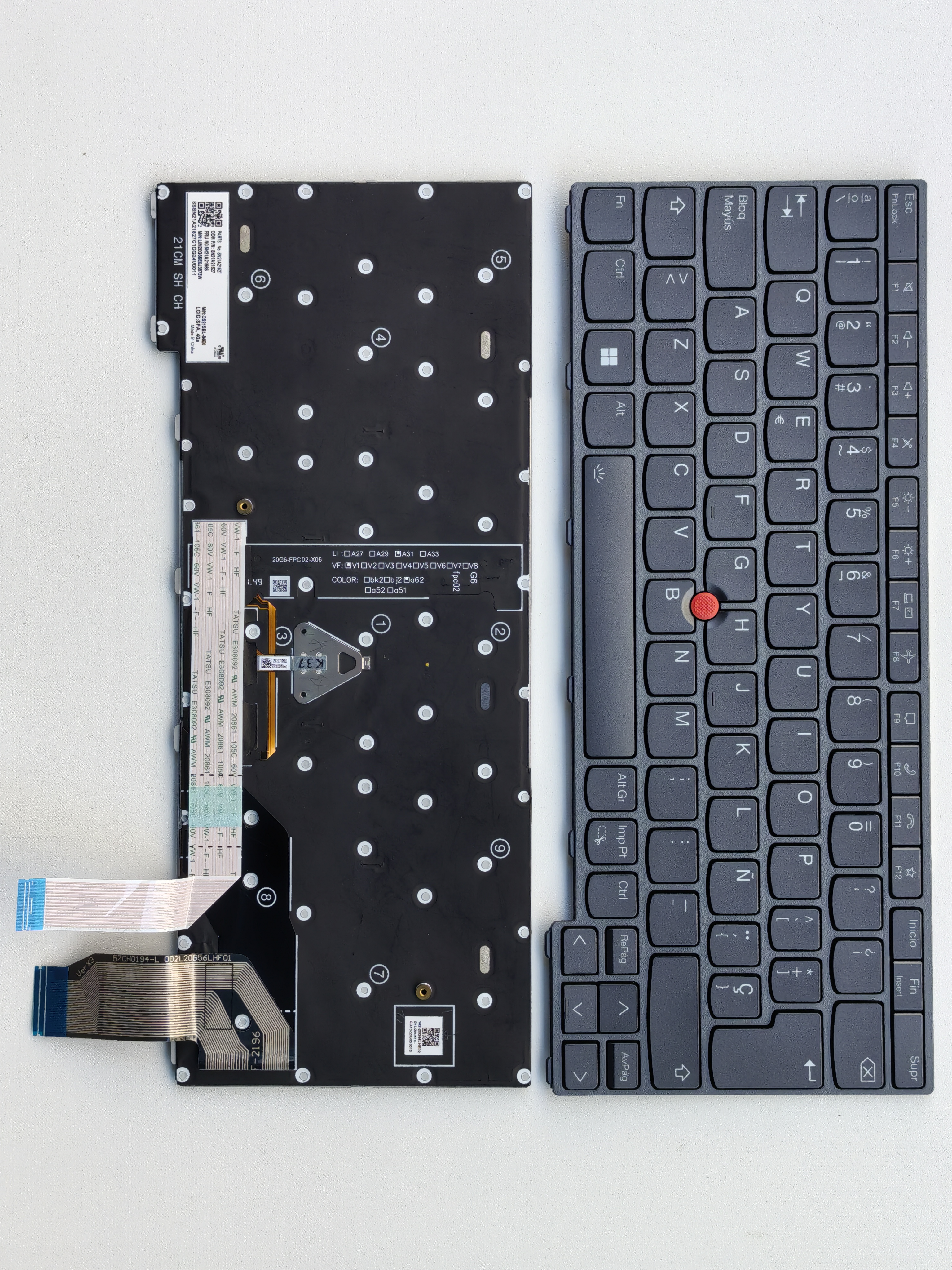 Picture of New Replacement Laptop Keyboard For IBM X13 second generation/X13 GEN2/L13 GEN2 Grey FRAME BLACK With Point Backlit Sp Layout